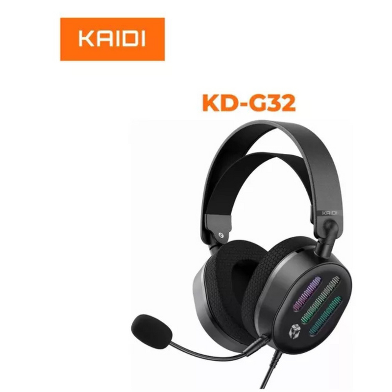 Fone Headset Gamer Rgb Usb 7.1 KD-G32 Kaidi -Preto