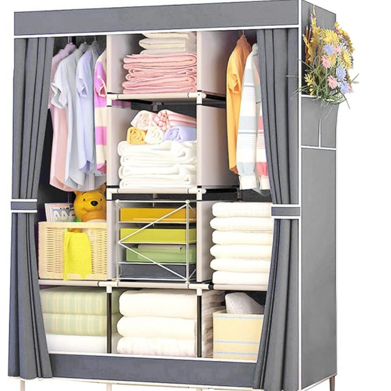 Guarda -Roupa Organizador Montável- Cinza