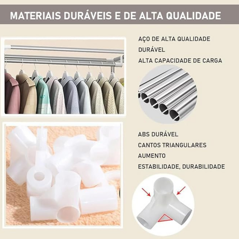 Guarda -Roupa Organizador Montável- Cinza