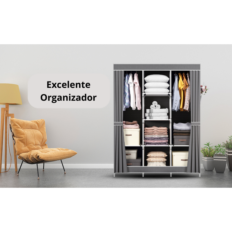 Guarda -Roupa Organizador Montável- Cinza