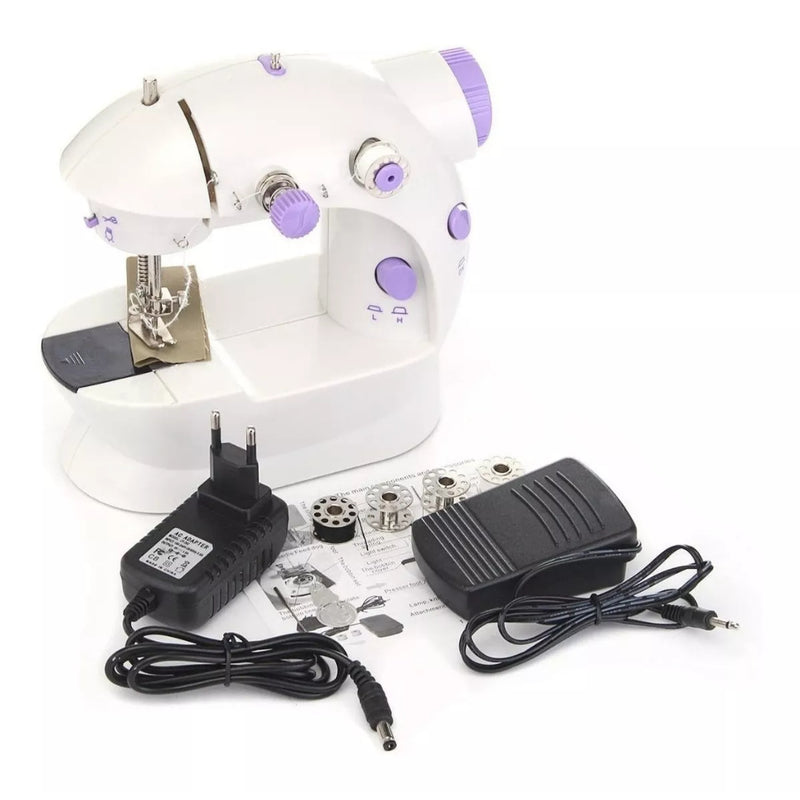 Mini Máquina de Costura Elétrica Portátil MiniSewing Machine SM-202A -Branco